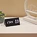 RODH Digital Wood Alarm Clock Wooden Led Light Minimalist Large Display with Humidity Temperature for Bedroom - Black