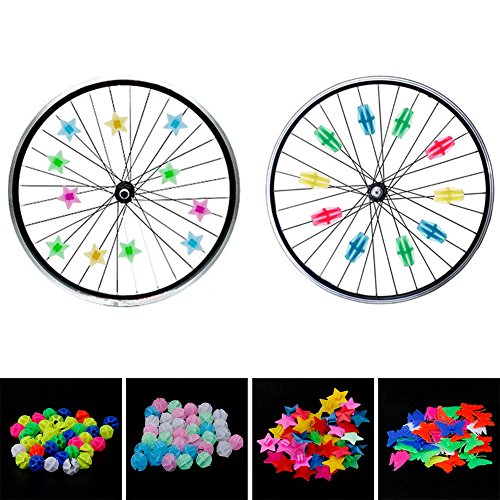 yodaliy Bicycle Spokey Dokey Beads, 26/36pcs Bike Wheel Spokes Different Designs Cute Biking Accessories Kids Colorful Plastic Clip Bicycle Spokes Decorations Cool Cycling Gear Gift(Style 2)