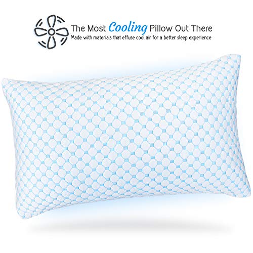 nestl bedding coolest pillow almohada de espuma viscoelástica con gel y seda para reducir el calor y la humedad. ajustable, lavable, transpirable - king - 18 