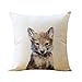 WOMHOPE 4 Pcs [Just Covers] - Animal Watercolor Patern Cotton Linen Pillow Covers Throw Covers Square Cushion Pillowcase Decorative Pillow Shams (Bear (Set of 4 pcs))