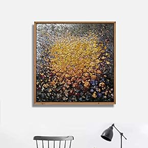 Framed Canvas Wall Art for Living Room, Bedroom Brush Strokes VII Canvas Prints for Home Decoration Ready to Hang - 16x16 inches