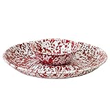 Enamelware Chip & Dip Set - Red Marble