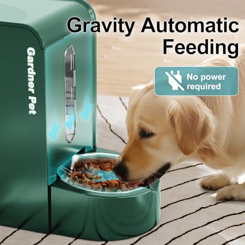 Automatischer Futterspender Katzen/Hunde, 2 Edelstahlnäpfe 3L*2