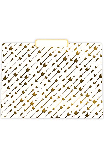 Renewing Minds Glimmer of Gold File Folders, Letter Size, 1/3 Cut Tab, Assorted Designs in Black/Gold/White, Pack of 12 - Thumbnail 2