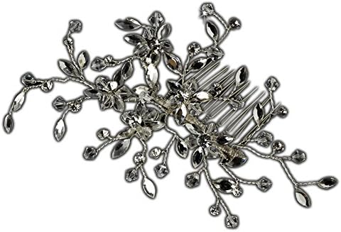 Elegance Collection - Rhinestone &amp; Swarovski Crystal Floral Spray Hair Comb