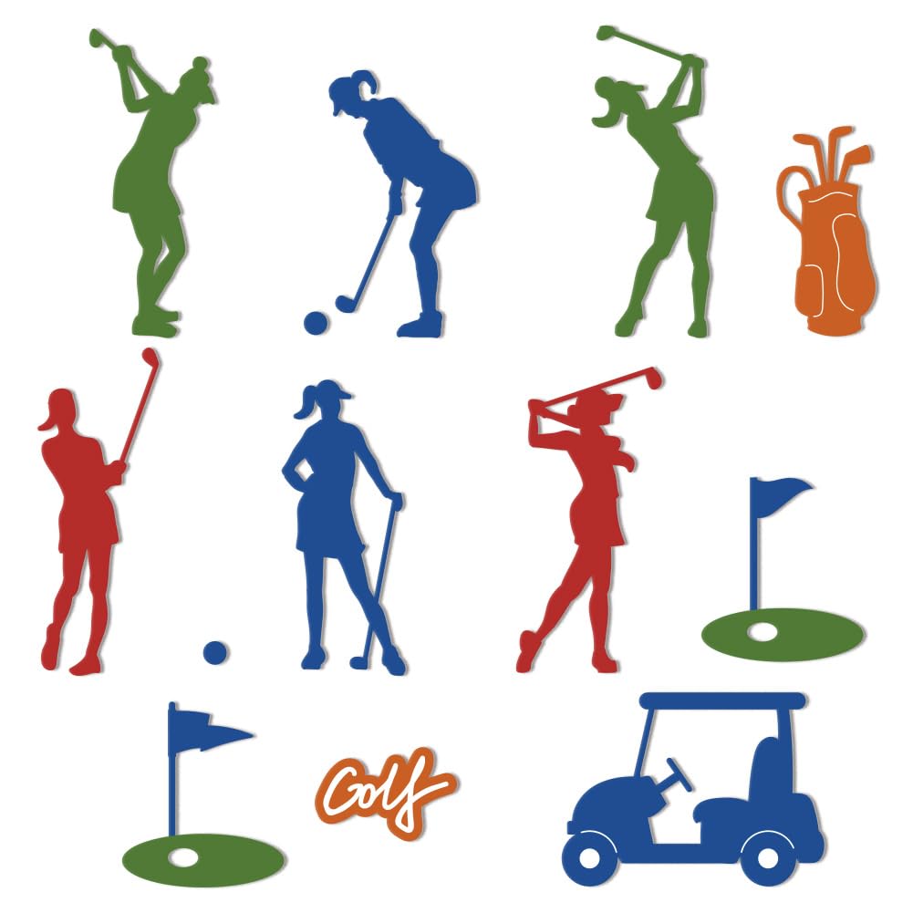 DELORIGIN Play Golf Cutting Dies Card Borders Stitch Sports Silhouette Die Cut Carbon Steel Die Cuts Stencils Card Scrapbooking Embossing Template Dies for DIY Paper Craft Albums Gift Decor