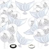 50 PCS White Memorial Balloons Set with 40 PCS