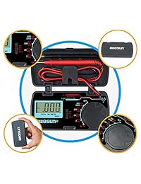 Allsun - Multímetro digital mini 6 funciones plegable de mano 3 1 2 dígitos bolsillo DMM DC AC voltímetro DC Amperímetro Ohm diodo de continuidad probador de tono