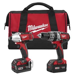 Image of Milwaukee 2697-22 M18 18-Volt 1/2-Inch 2-Tool Combo Kit Includes Charger, Battery (2) and Bag