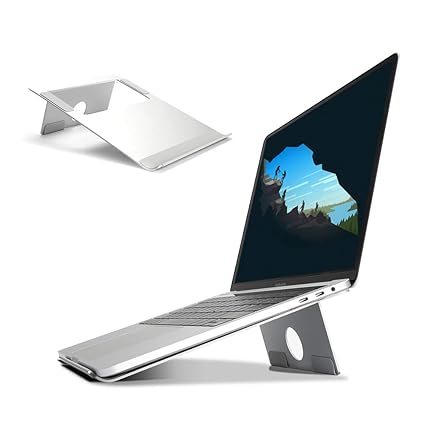 WEYO Laptop Ständer Aluminium Notebook Ständer, Leicht Computer Stand mit Silikon Pad Anti-Rutsh für MacBook, Air, HP, Samsun