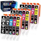 E-Z Ink (TM) Compatible Ink Cartridge Replacement for Canon PGI-250XL PGI 250 XL CLI-251XL CLI 251 XL to use with PIXMA MX922 MG5520 (3 Large Black, 3 Cyan, 3 Magenta, 3 Yellow, 3 Small Black) 15 pack