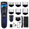 Hatteker Mens Hair Trimmer Clipper Body Hair Groomer Electric Beard Trimmer Hair Cutting Grooming Kit Cordless Back…