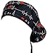 Sparkling EARTH - Heartbeats on Navy - Unisex Big Hair Ponytail Surgical Scrub Style Working Caps - Made in The USA!