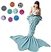 Coroler Mermaid Tail Queen Blanket with Scale Patterns, 70.8-Inch-by-31.5-Inch - Blue