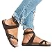 Womens Flat Sandals Ankle Strap Buckle Flip Flop Gladiator Thong Summer Shoes