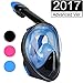 Snorkel Mask, TriMagic 180° Panoramic Full Face Design with Larger Viewing Area - Easier Breathing and GoPro Compatible with Anti-Fog and Anti-Leak, for Both Kids and Adult (2017 Advanced Version)