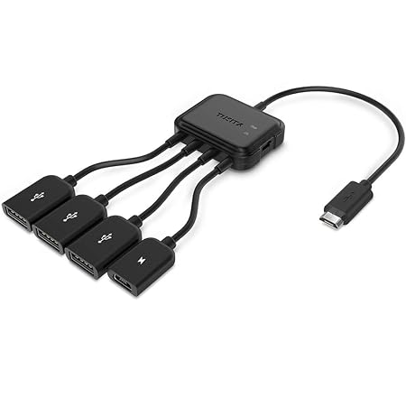 Micro Usb HUB Adaptor with Power, TUSITA 3-Port Charging OTG Host Cable Cord Adapter for Fire TV Stick , Raspberry Pi 2 3 Pi 