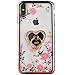 FLOCUTE Glitter Case Compatible with iPhone Xs Max with Kickstand Bling Luxury Sparkly Slim Flexible Soft Gel TPU Protective Case with Ring Stand for iPhone Xs Max (Rose Gold)