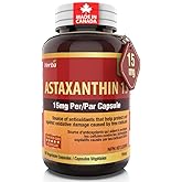 Herba Astaxanthin Supplement 15mg – 60 Vegetable Capsules | Made with Non-GMO Micro-algae | Source of Antioxidant | Made and 