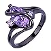 Zealmer Marquise Setting Promise Ring Statement Violet Created Crystal Band Ring 8