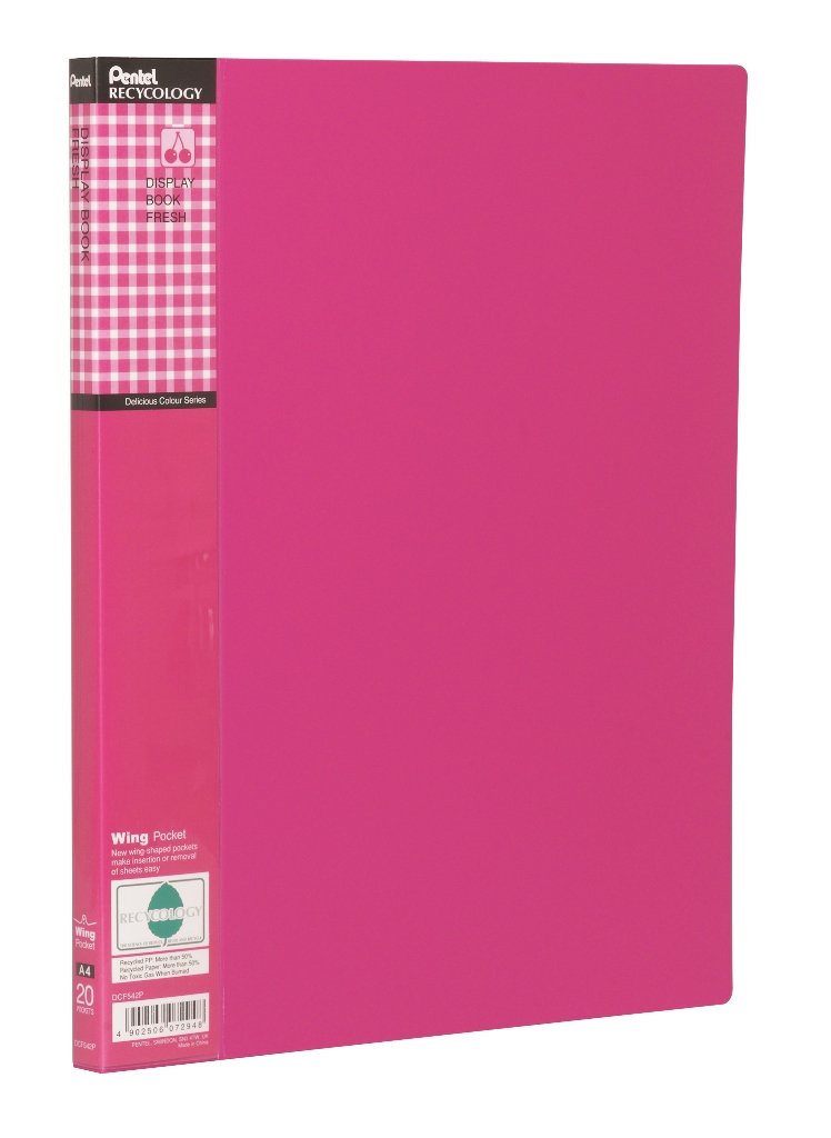 Pentel Display Book Fresh, 20 Pockets, Pink, 1 A4 Folder, DCF542P