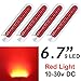 4pcs LEDVILLAGE Submersible Multi-Voltage 10v - 30v DC Red LED Red Lens Sealed Light Clearance Universal Side Marker Light Trailer Truck with 9 LEDs + Chrome Rings