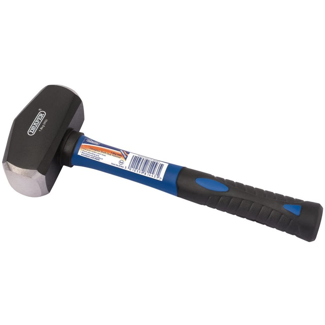 Draper 81443 Fibreglass Shaft Club Hammer, Blue, 1.8 kg