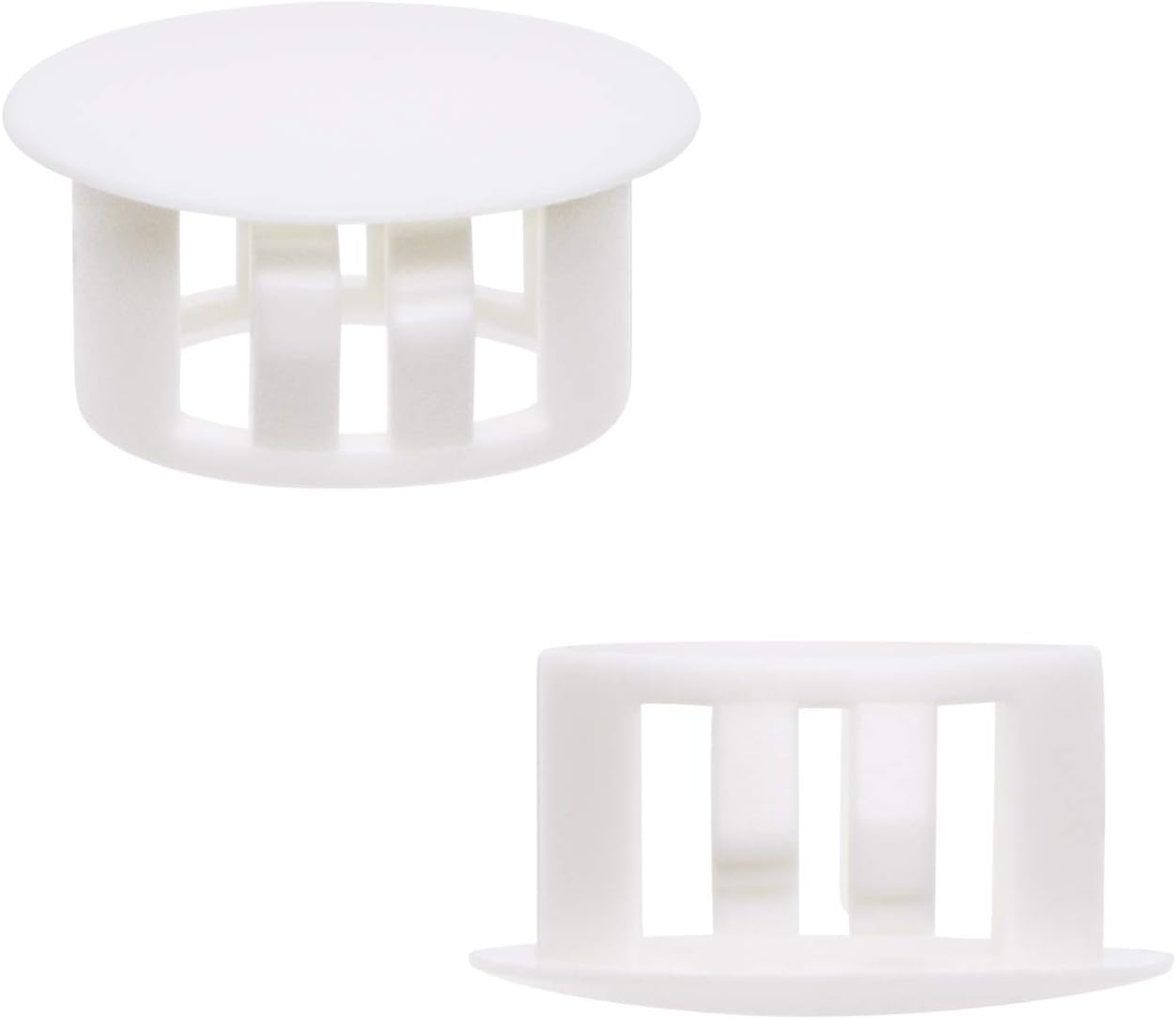 ONLYKXY 10 Pcs 5-25MM Diameter Nylon Plastic Round Snap in Type Locking Furniture Hole Plugs Button Protective Cover Cap Head Color White (White 16mm/0.63inch)