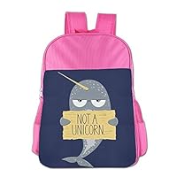 Gibberkids Kids NOT A UNICORN SEAL School Backpack Bookbag Boys/Girls For 4-15 Years Old Pink