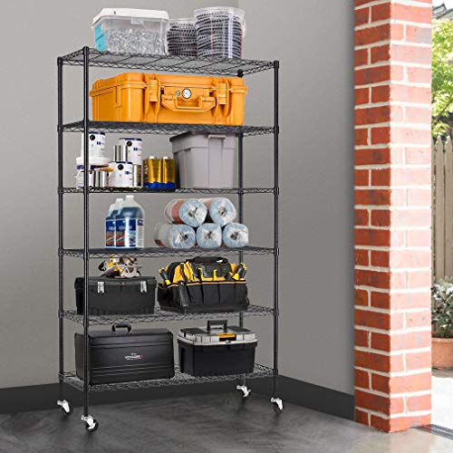 Bestmassage 6 Tire Wire Shelving Unit Nsf Storage Shelves Large Heavy