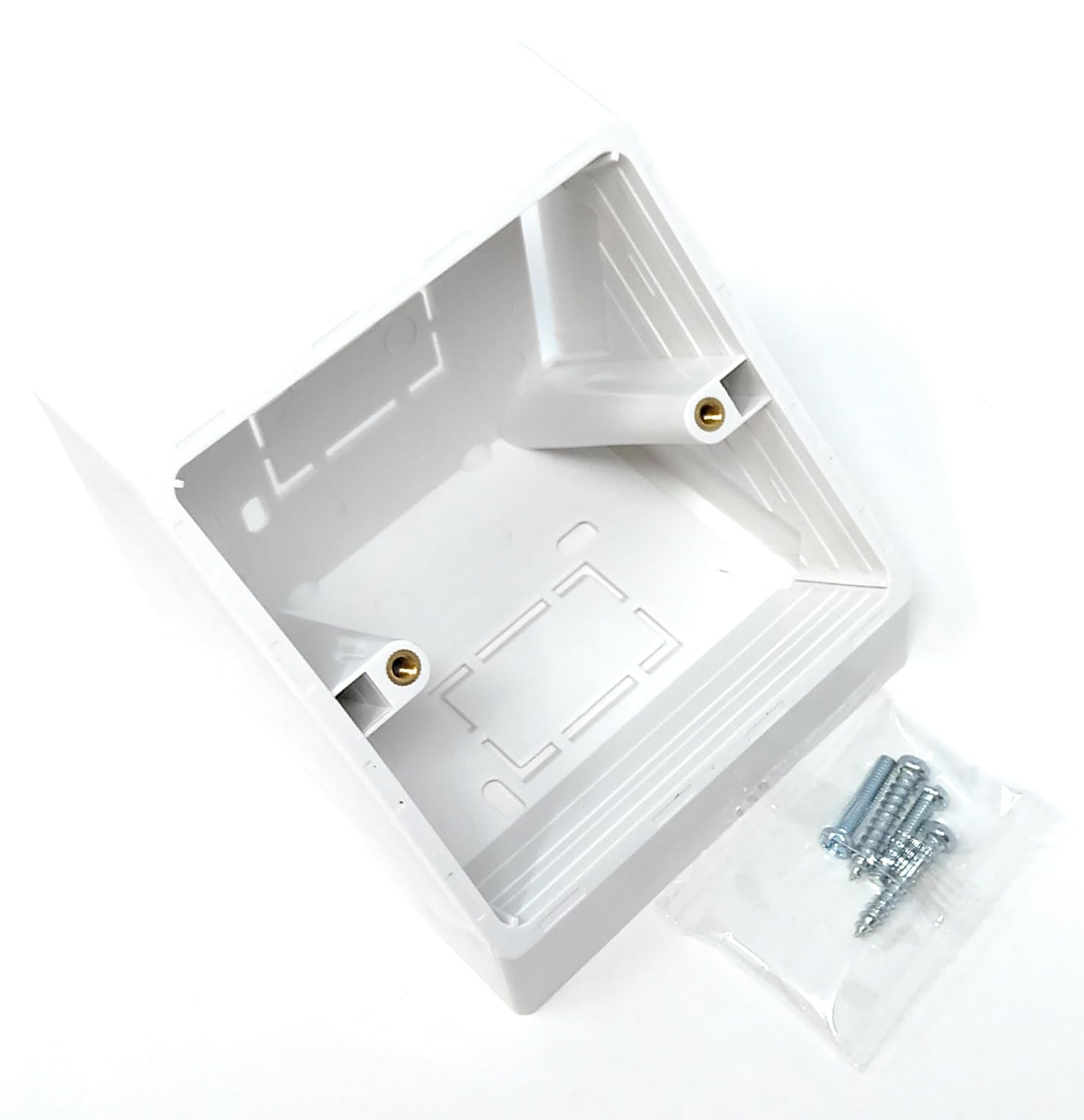 1pcs. 1 Gang Pattress Electrical Back Box - 45 Degree Angled Surface Mount, 85mm x 85mm for Faceplates and Workbench Installations