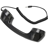 Retro Phone Handset, Handheld Cell Phone Receiver Radiation Proof Operation for Computers (Black)
