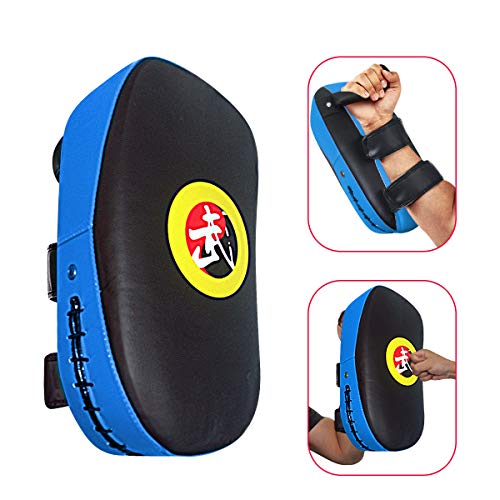 image for TLBTEK 1Pcs Blue Taekwondo Kick Pad PU Muay Thai Pads MMA Karate Kick 