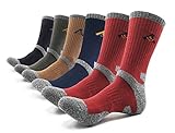 PEACE OF FOOT Hiking Socks boot socks For Mens 6(5+1) Pairs Multi Outdoor Sports Trekking Climbing Camping working Crew Socks