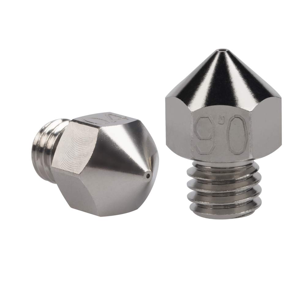 2pcs MK8 Plated Wear Resistant Nozzle Durable Non-Stick 0.6mm for Creality CR-10 Ender 3 pro Ender 5, CraftBot, BQ Witbox, BQ Prusa I3 Hephestos 3D Printer use (2x0.6)