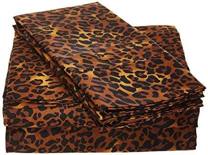 ARlinen Zipper Closure Duvet Cover Set Super King Size Leopard Print 400 Thread Count Cotton Ultra Soft & Easy Care,Simple Style Bedding Duvet Cover/qulit Cover Set(1 Duvet Cover & 2 Pillowcase)
