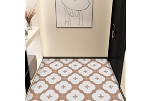 Alwayspon Vinyl Flooring, Retro Pink Self Adhesive Stick on Floor Tiles Transfer for Bathroom Kitchen, Splashback, Peel and S