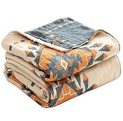 100% Cotton Throw Blankets for Couch Bed Chair