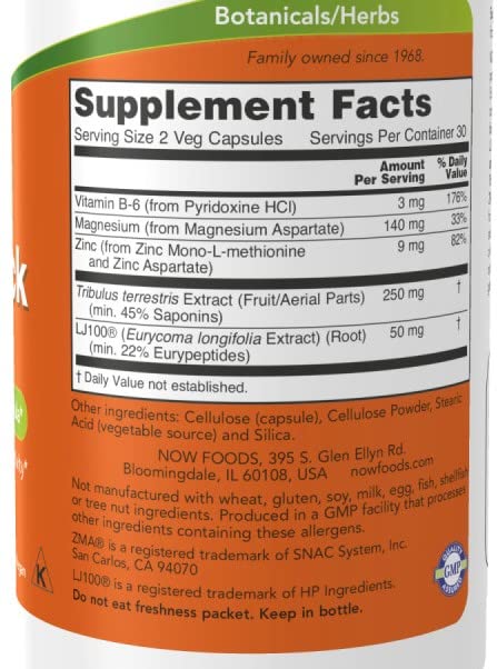 Now Foods: Testojack 100 Male Performance Formula, 60 vcaps