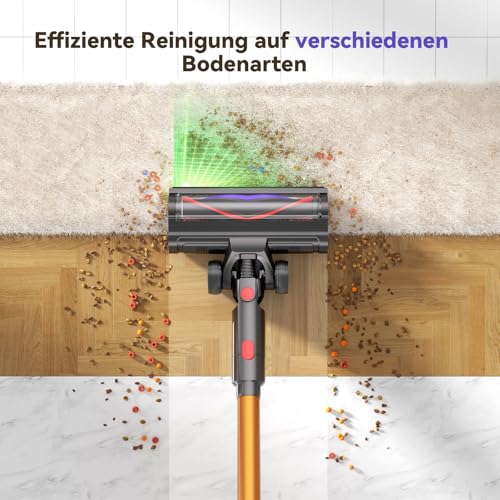 TechRise Battery Vacuum Cleaner 45000Pa/500W/60Min, Anti-Tangle Brush & 8-in-1 Function (Self-Standing) Vacuum Cleaner Wireless with Display, Handle Vacuum Cleaner for Home, Pet Hair/Carpets/Hard