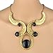 SUMAJU Statement Necklace, Chain Bib Statement Necklace VTG 18KGP Gold Tone Choker Acrylic