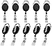 Retractable Badge Holder & Reel | for ID Cards, Keys, Lanyards, Self Retracting, Carabiner Clip On | Black by Blue Shoe Guys | 10-Pack