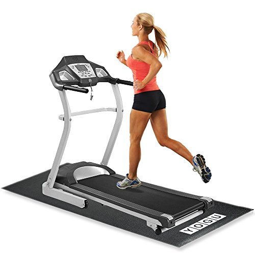 YOGU Exercise Equipment Treadmill Mat Heavy Duty Thin Strong Home Gym Protective Flooring Mat 2.5 x 6 Feet … (Thin)