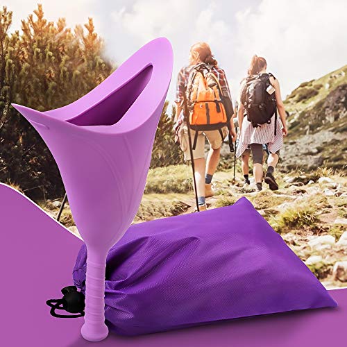 Female Urination Device, WOVTE Fool proof Urinal Allows Women to Pee Standing Up, Lightweight Design for Outdoor Activities & More with Medical Grade Silicone (Reusable)-with Discreet Carry Bag