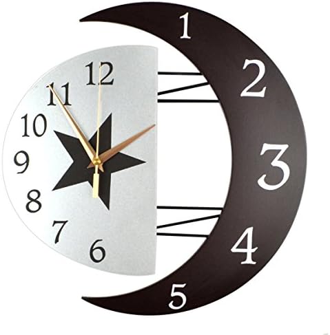 Rommeka Wall Clock Wooden Silent Quartz Cock 13inch, Roman/Arabic Modern Style Clock for Home/Bedroom/Office School Decoration (Arabic clock)