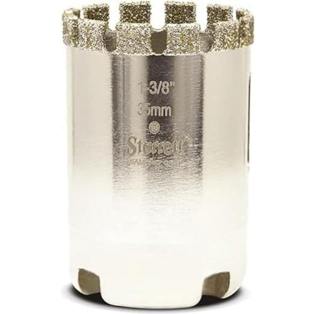 Starrett Diamond Grit Hole Saw - D0138 Ceramic and Tile Drill Cutter - For Brick Glass Marble Slate Stone Porcelain - 35mm (1.3/8 inch)