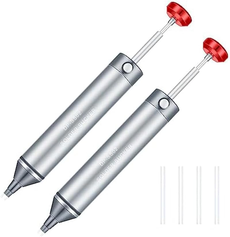 FITTG 2 Pcs Solder Sucker Desoldering Pump Aluminum Heat Resistant No-Clog
