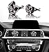 MINI-FACTORY Car Bling Interior Decoration, Bling Car Accessories Air Vent Sparkle Rhinestone Diamond Clip - Black Flowers (1 Pair)