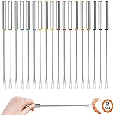 18 Pieces Stainless Steel Fondue Forks Meat Sticks with Heat Resistant Handle for Cheese Chocolate Fondue Roast Marshmallows
