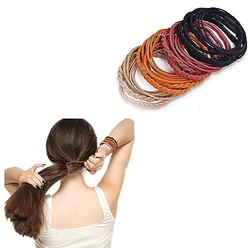 Elastic Hair Ties,20 Pcs Boho Hair Ties For Women No Damage,10 Colors Hair Ties For Thin Hair,Cute Bulk Hair Tie Bracelet For Thin And Thick Hair/Pony Tails (Style B)